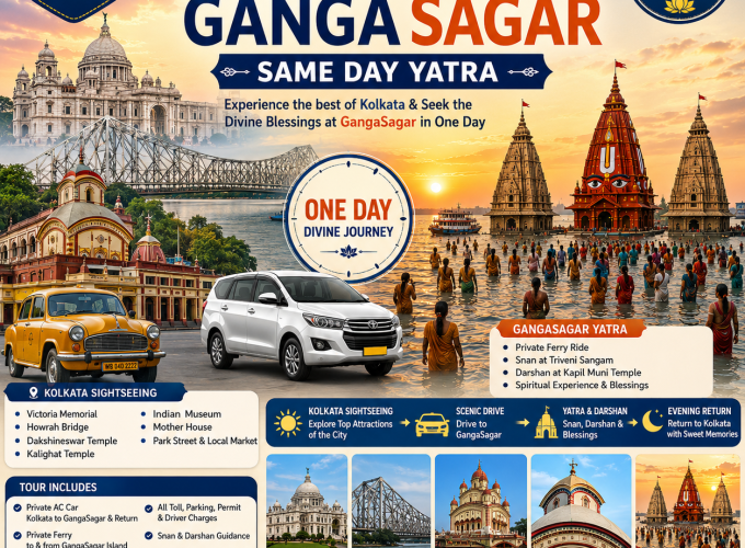 Kolkata Tour with GangaSagar Same Day Yatra –02 Days