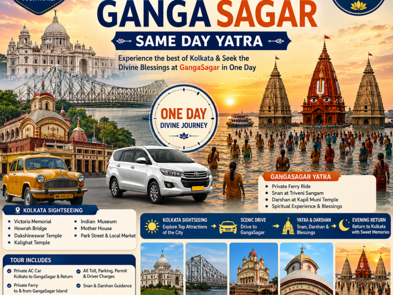Kolkata Tour and Gangasagar Same Day Yatra, Kolkata Gangasagar tour package, Gangasagar same day tour from Kolkata, Kolkata sightseeing tour, Gangasagar Yatra from Kolkata, Kapil Muni Temple Gangasagar, Gangasagar Sangam, Gangasagar Beach, Muriganga River ferry, Howrah Bridge Kolkata, Victoria Memorial Kolkata, Kolkata to Gangasagar tour 2 days, Gangasagar pilgrimage tour, Gangasagar Eco Tourism